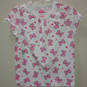 Disney Minnie Mouse White Tee with Pink Bows